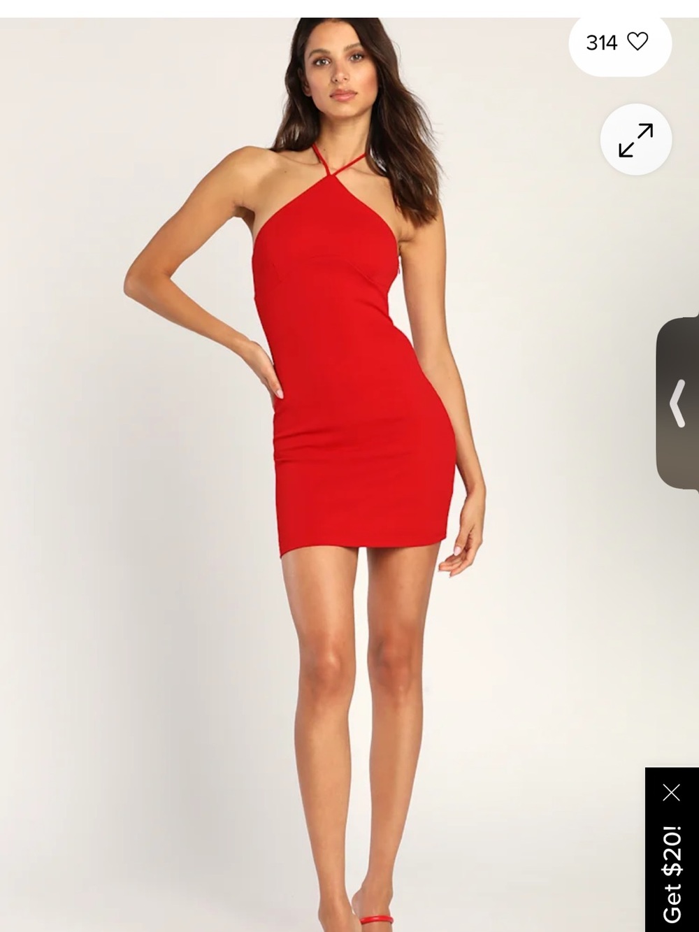 Olia NWT Classic Red Halter Mini Dress